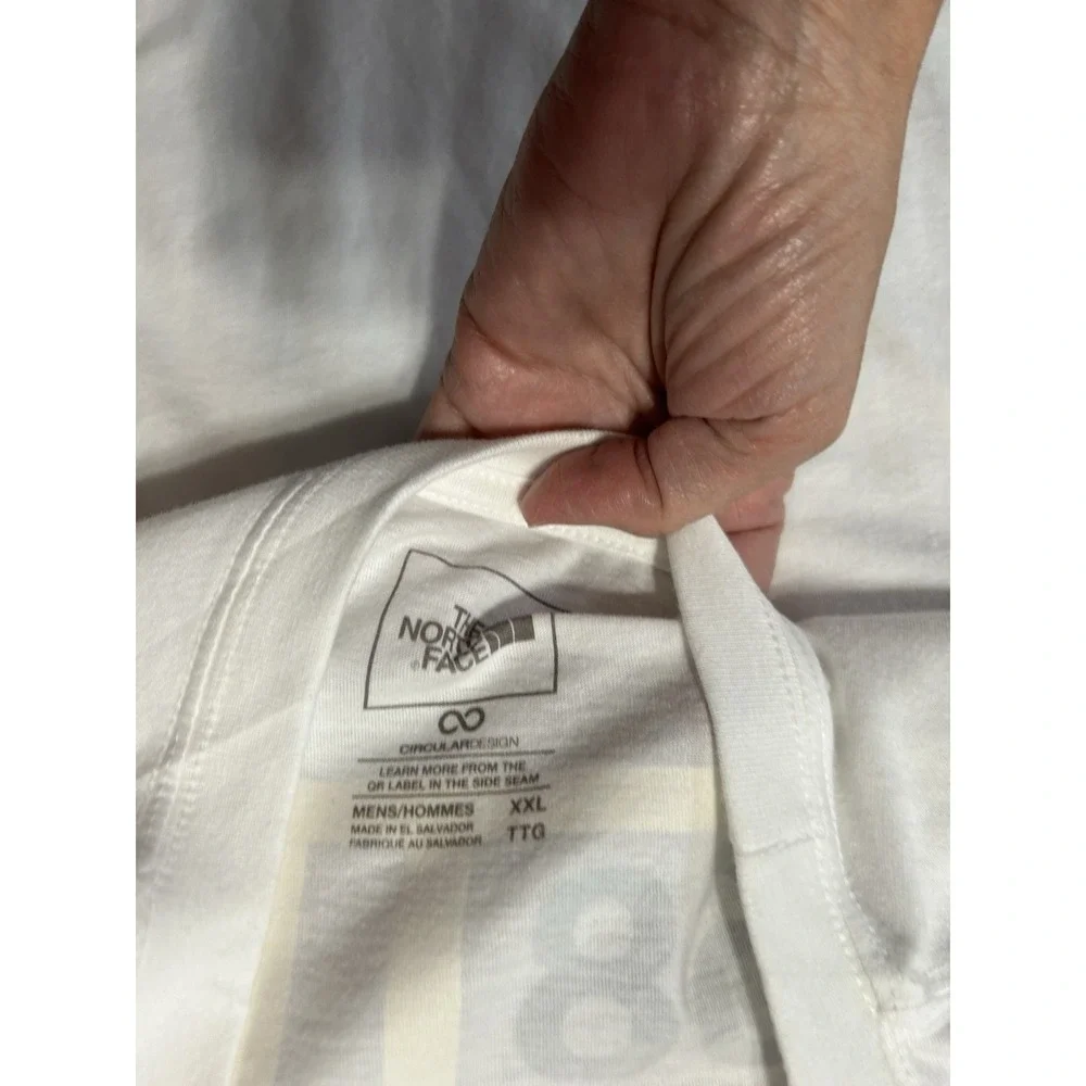 The North Face Circular Design Men's 2XL White Short Sleeve T-Shirt (R2)